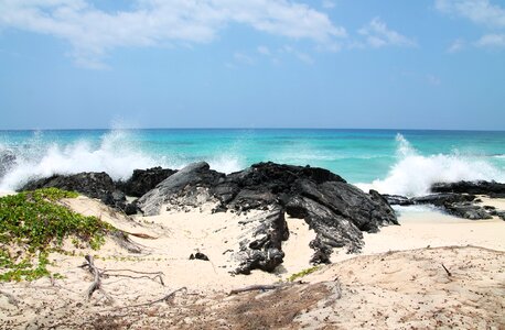 Sea blue volcanic rock photo