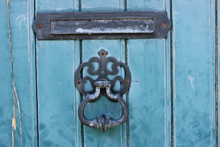 Letters box door blue