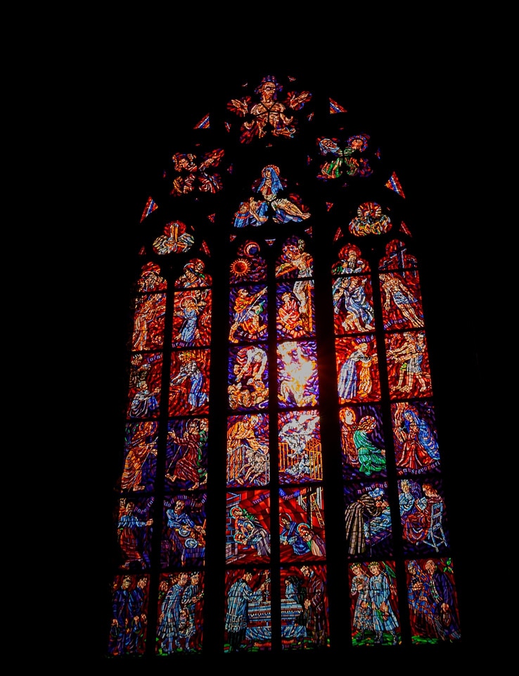 Religion stained glass window