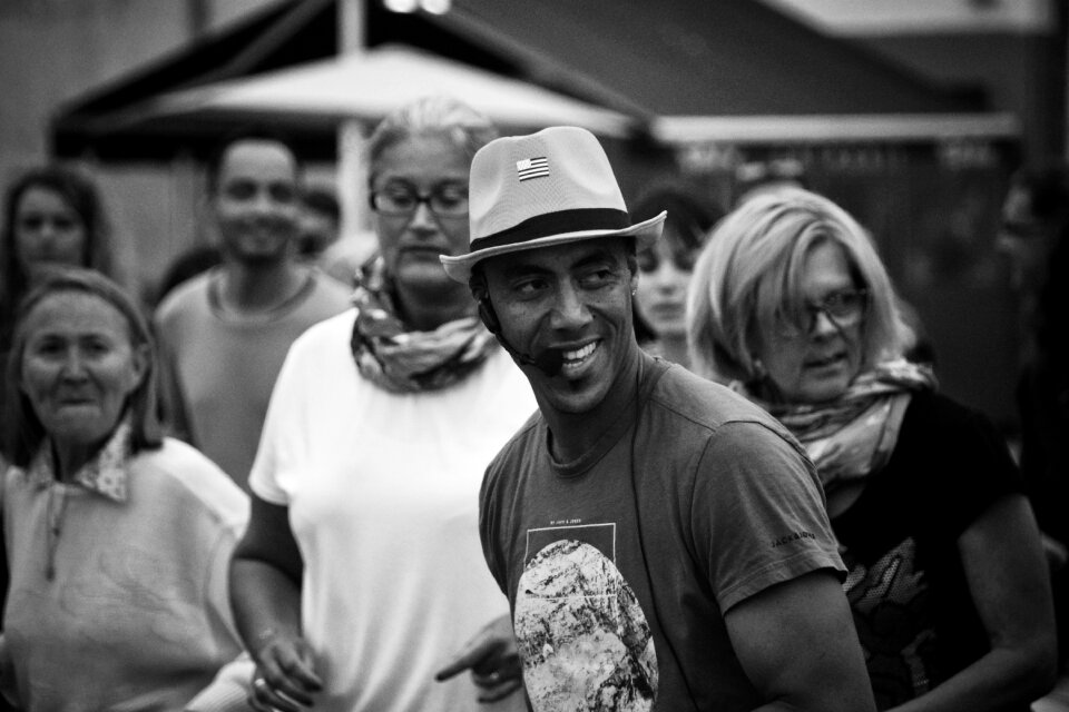 Portrait black and white face