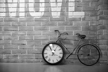 Design clock black and white photo