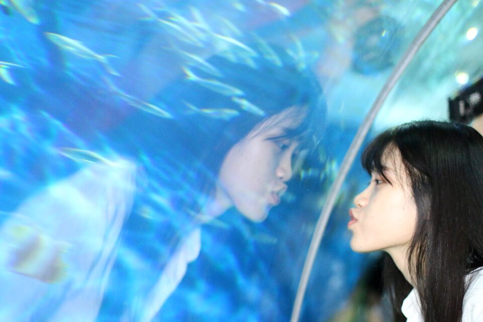 Reflection funny lips