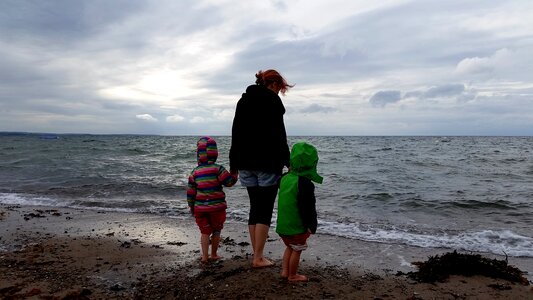 Cold cloudy beach