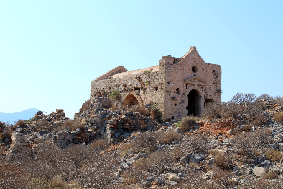 Venetian crete the ruins of the old buildings
