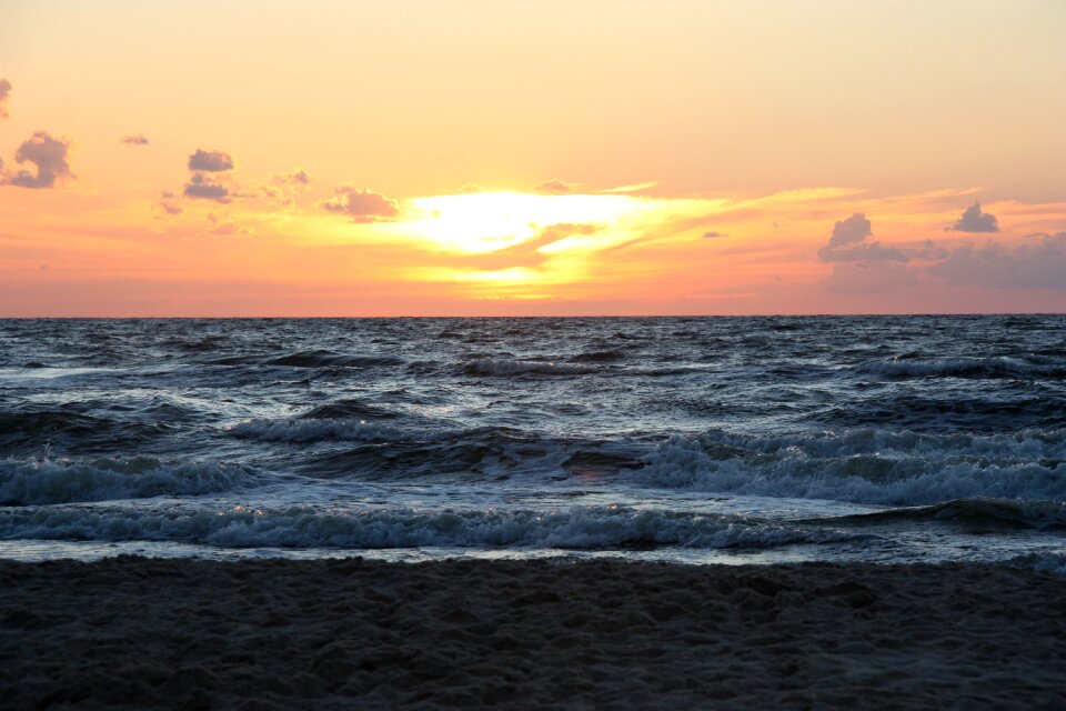 Evening the baltic sea the coast photo