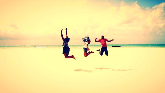 Jumping freedom sunny