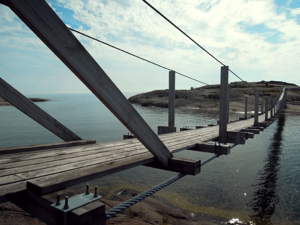 Finnish suspension bridge sea