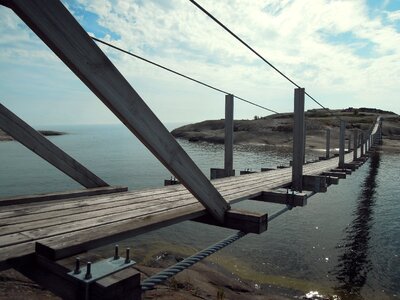 Finnish suspension bridge sea photo