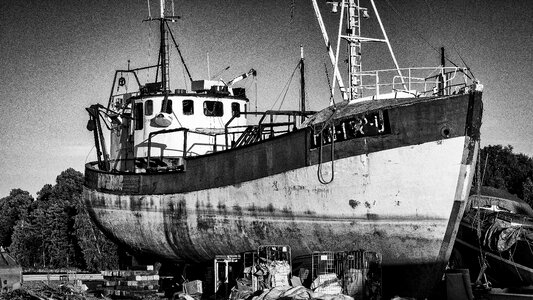 Ship dry dock rusty