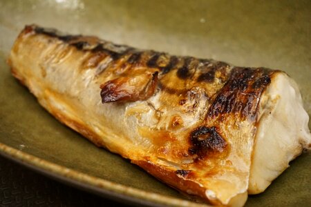 Salted mackerel grilled fish fish