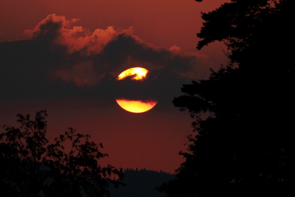 Sunset dark clouds
