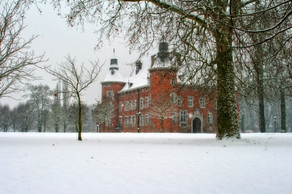 Castle snow landscape