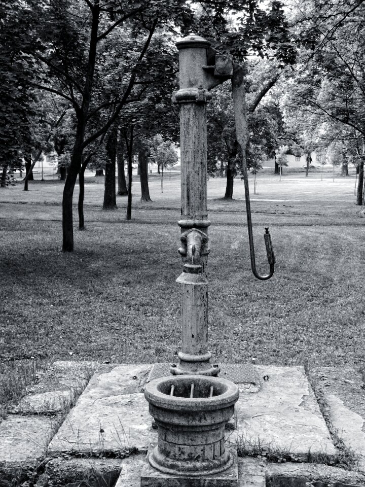Museum garden old well metal