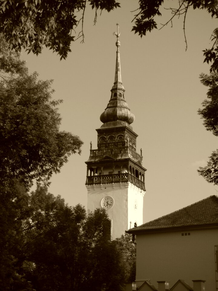 Building tower clock city