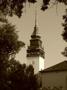 Building tower clock city
