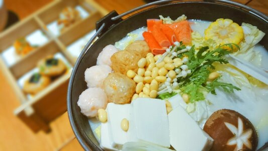 Delicious chafing dish tofu photo