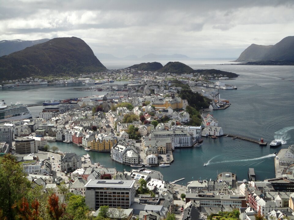 Mountain and water fjord cruise photo