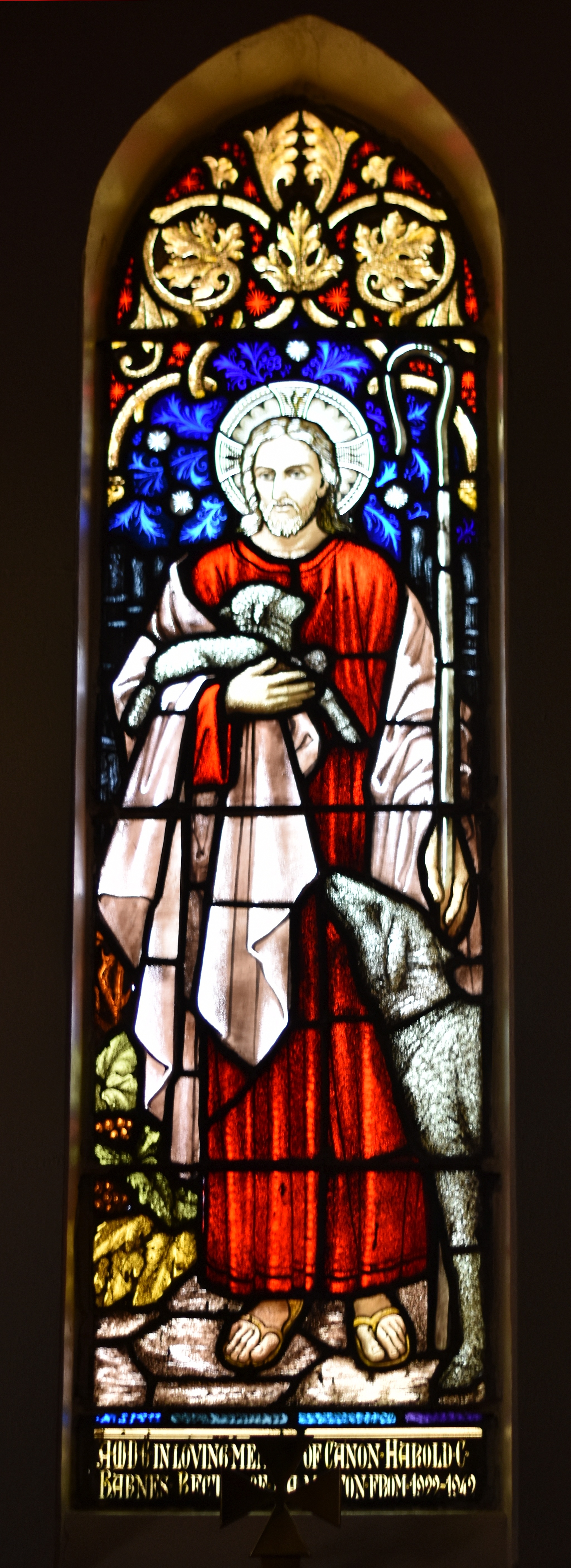 Stained glass window glass stained