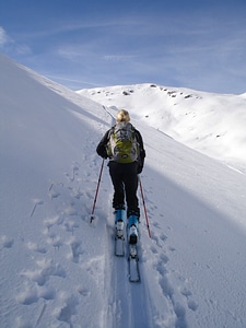 Skitouren goers outdoor winter sports photo