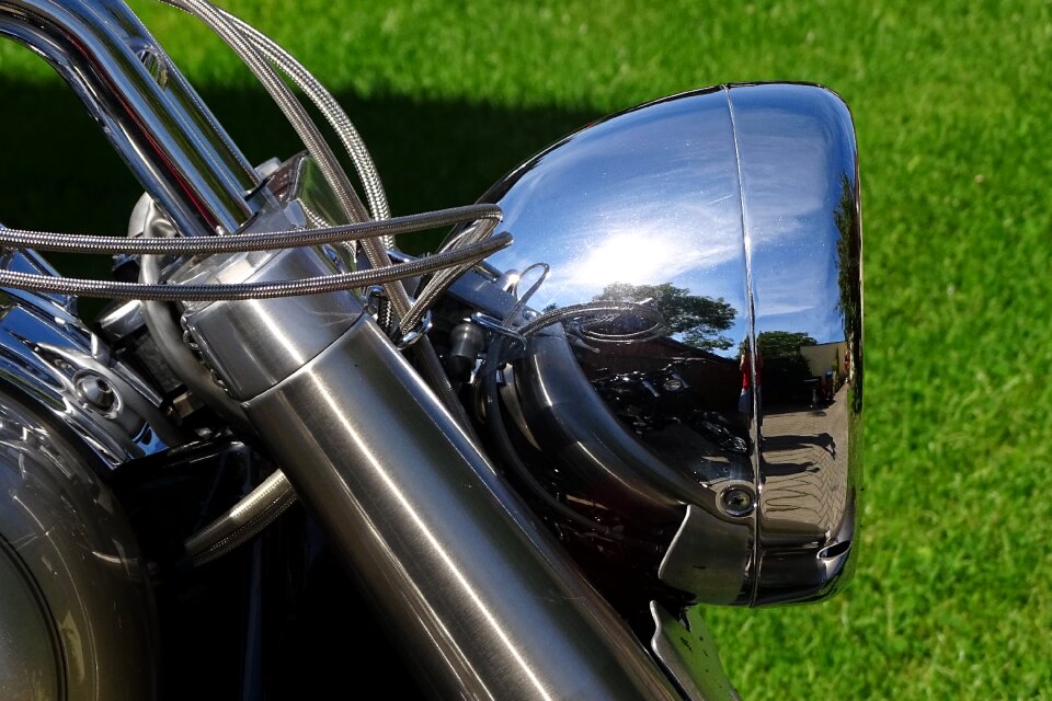 Two wheeled vehicle chrome metallic