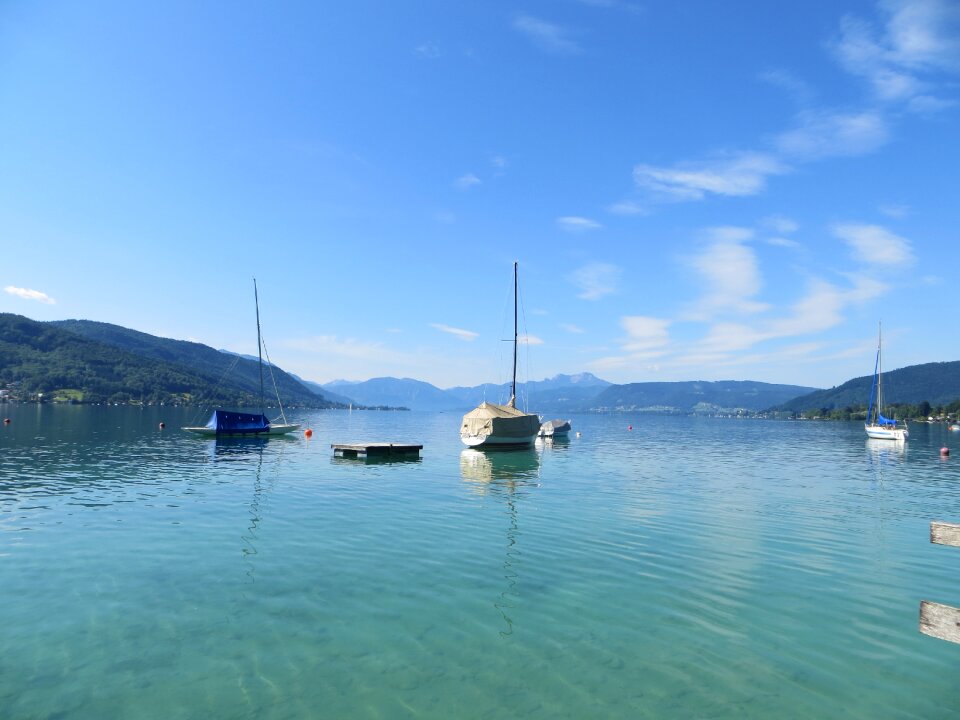 Boat attersee landscape