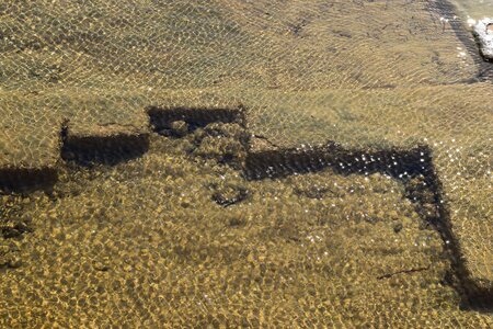 Antique ancient quarry underwater