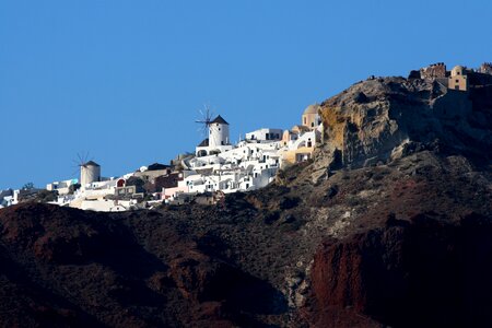 Cyclades greek island white houses photo