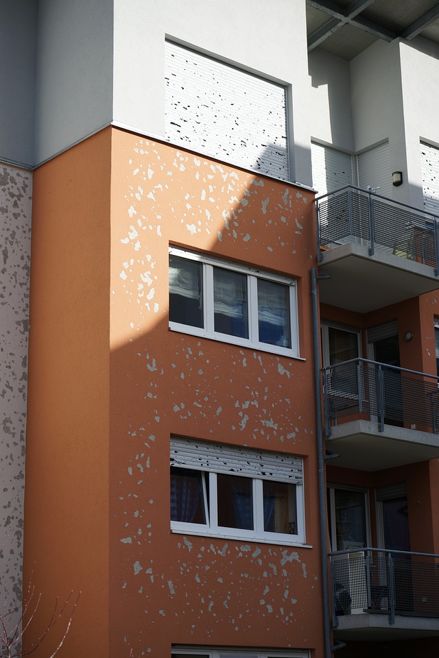 Roller shutter window facade