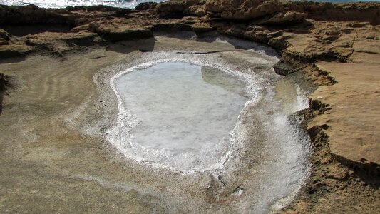 Rocky beach rock hole photo