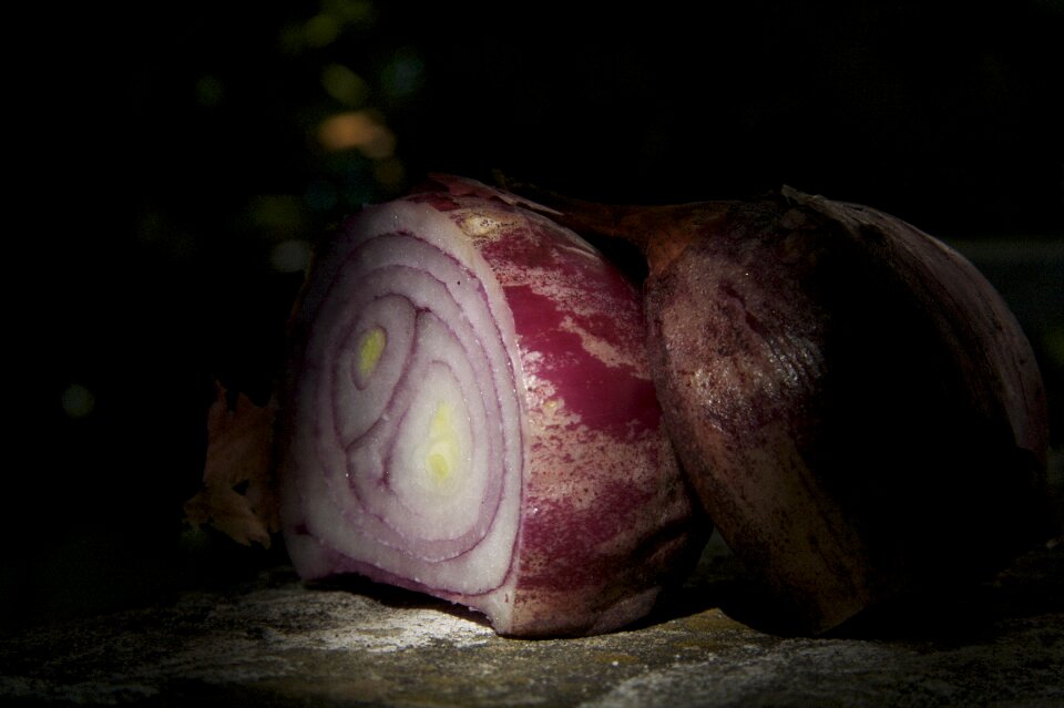 Sliced black vegetables black onion