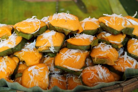 Toddy palm cake sweets candy thailand