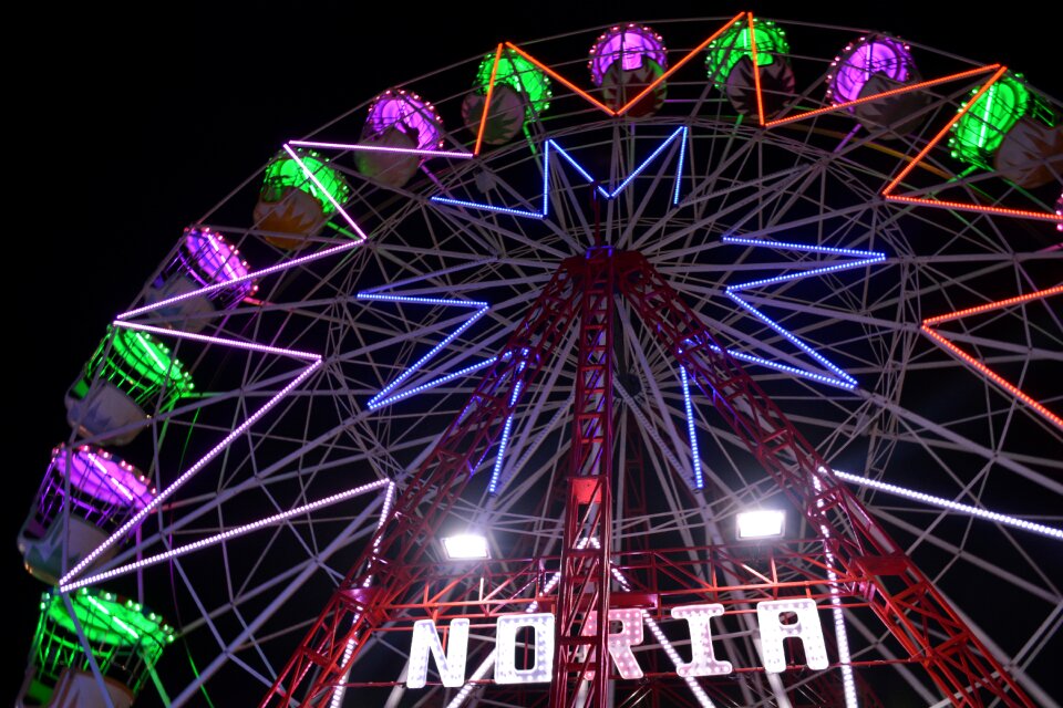 Ferris wheel carousel night