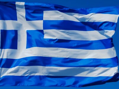 Greek flag waving photo