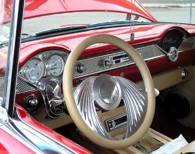 Red car convertible antique