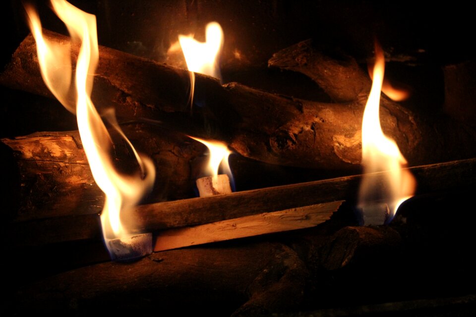 Wood flame home
