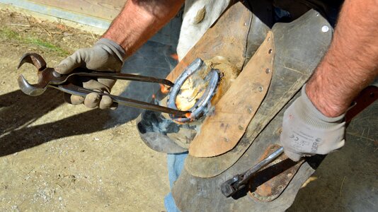 Iron horseshoe farrier