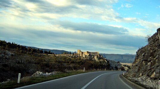 Road landscape castle