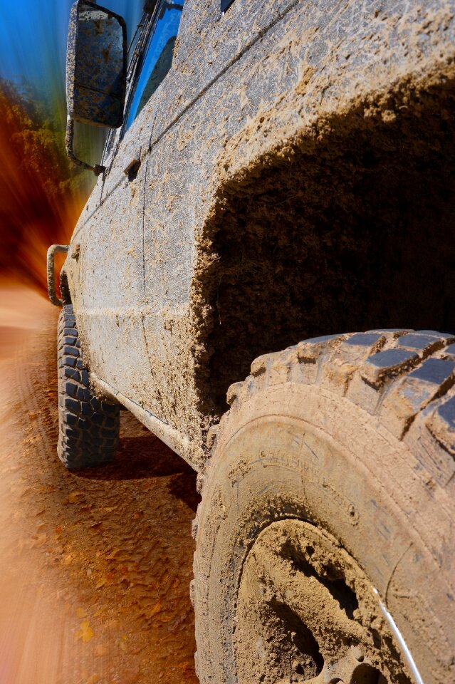 Muddy dirty off-road