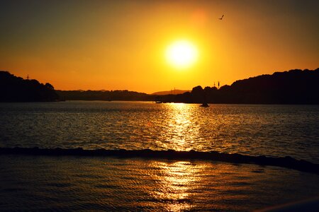 Bogong island sunset taihu lake photo