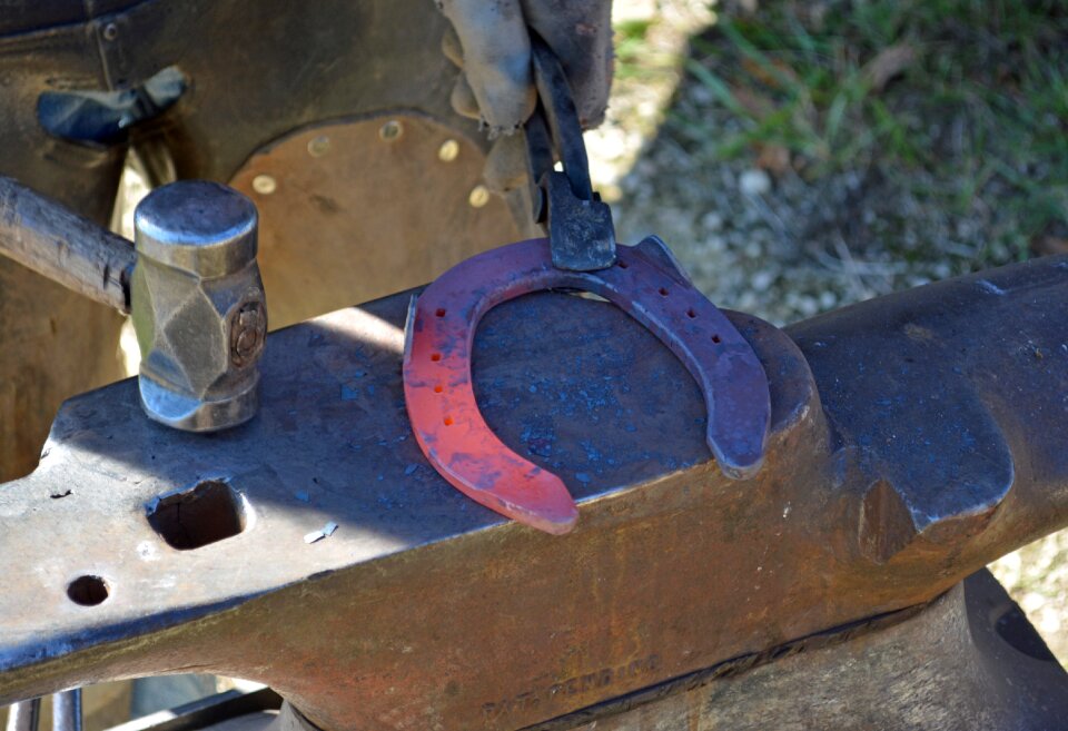 Anvil wrought iron horseshoe