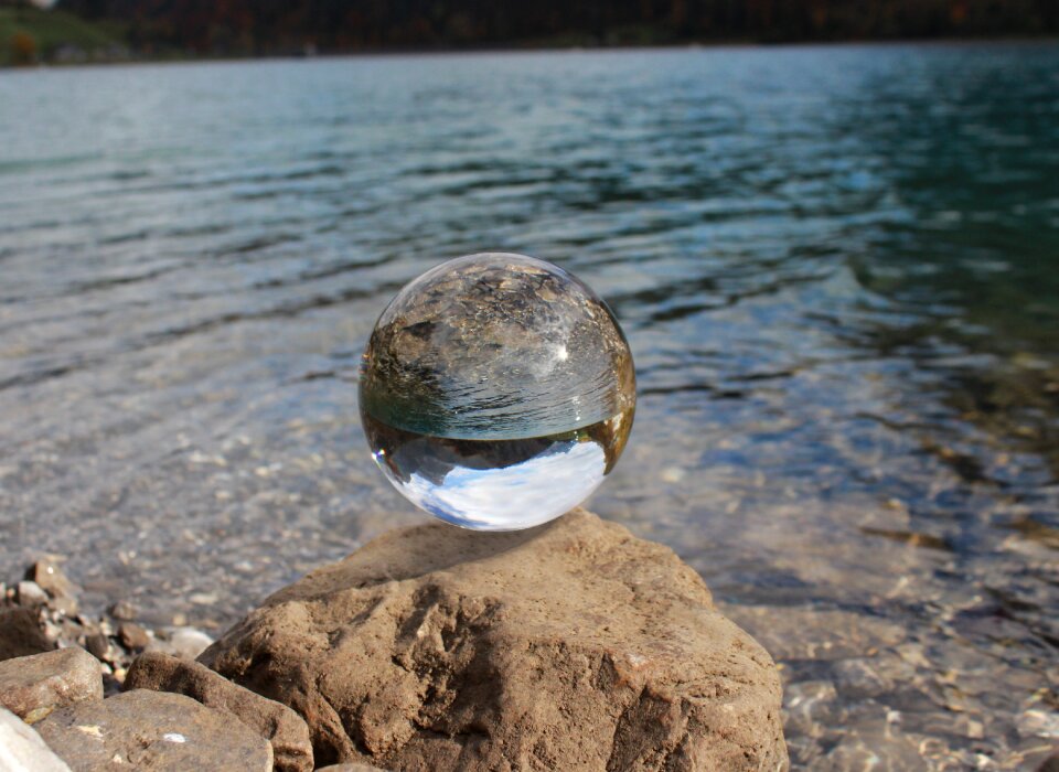 Round glass ball transparent