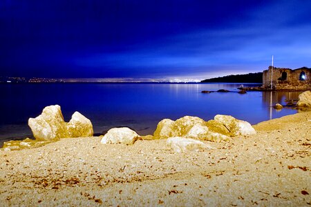 Blue hour island of krk istria photo