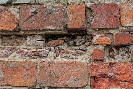 Break up old brick wall stone wall