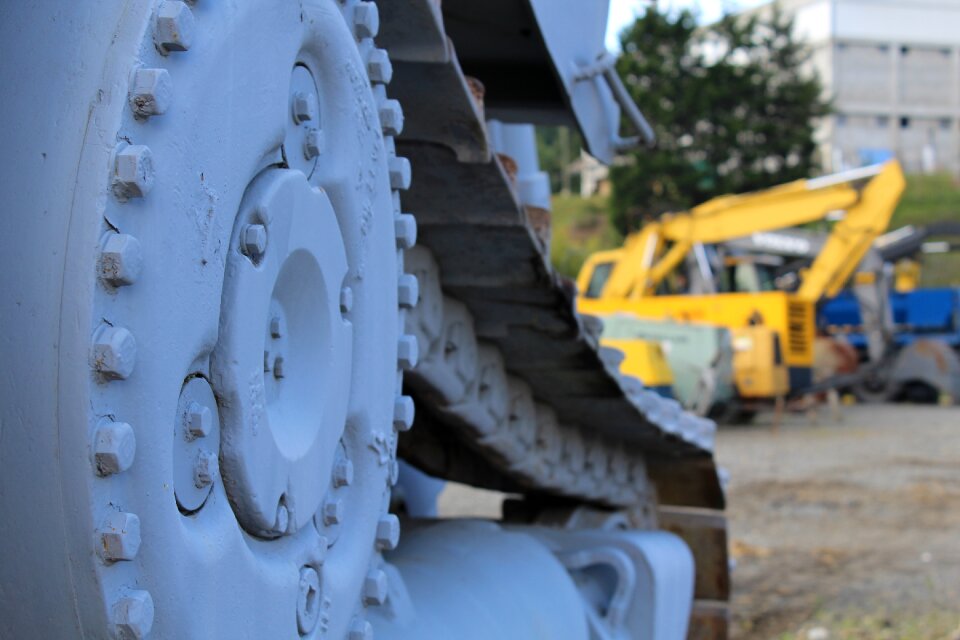 Blue caterpillar bolts