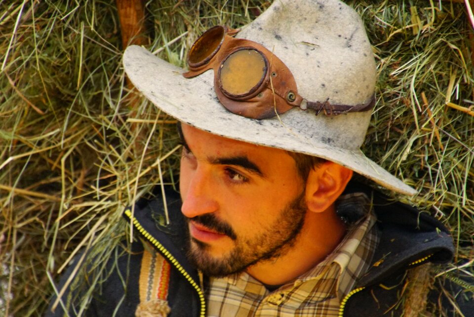 Hat beard person
