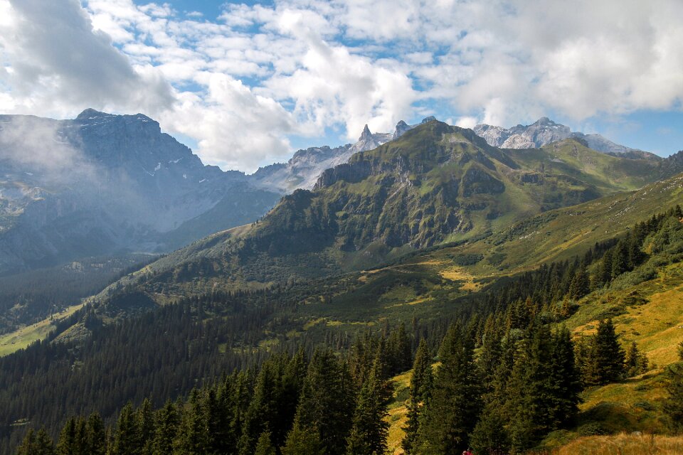 Golm railway three towers mountains