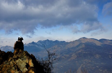 Sky landscape cyclist