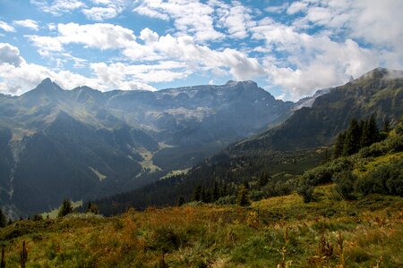 Golm railway mountains clouds