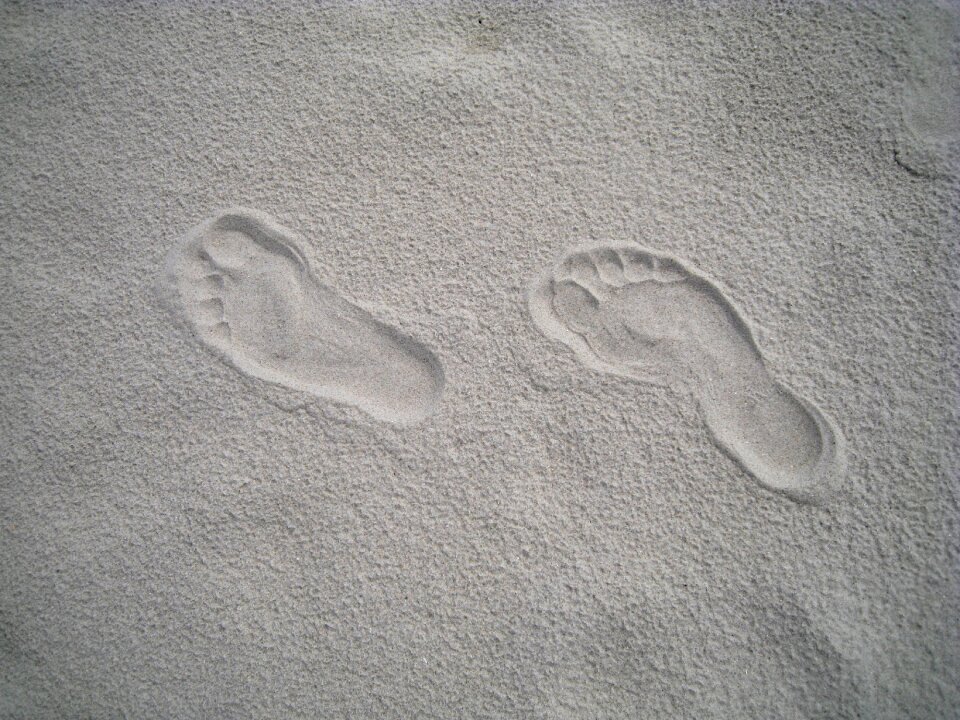 Sand footprints summer