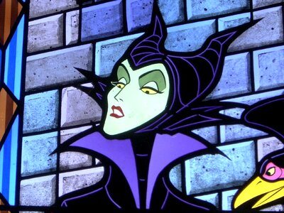 Stepmother stained glass purple